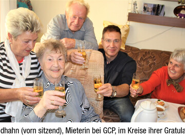 GCP lässt langjährige Mieterin in Prenzlau zum 90. hochleben