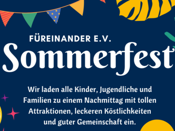 Ein Flyer zum Sommerfeste von füreinander e. V. 