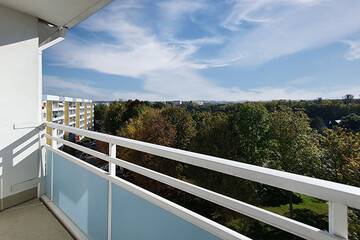Blick vom Balkon aus einer Wohnung in Chemnitz