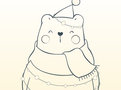 Zeichnung Weihnachtsteddybär